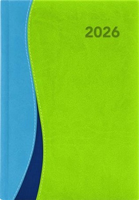 Naptár, tervező, A5, napi, DAYLINER, "Dubai", kék-zöld