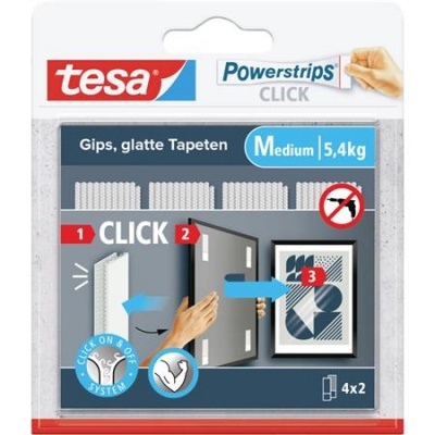 Akasztó, öntapadó, M méret, TESA "Powerstrips CLICK"