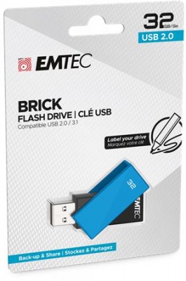 Pendrive, 32GB, USB 2.0, EMTEC "C350 Brick", kék