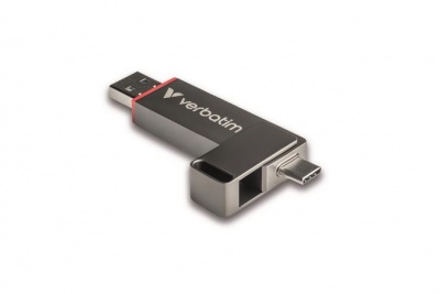 Pendrive, 128GB, USB-A/C 3.2 Gen1, VERBATIM "Dual QuickStick", fekete