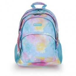 Hátizsák, iskolatáska, cipzáras, GABOL "Mystic", világoskék, batikolt hatású