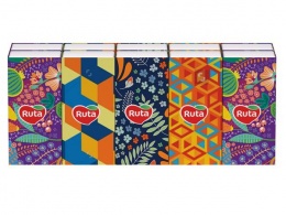 Papír zsebkendő, 3 rétegű, 10x10 db, RUTA "Classic", hófehér